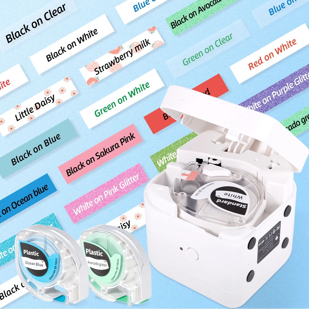 Phomemo P12/P12PRO Label Tape 12Mm Wit Compatibel Voor Dymo Letratag Label Maker 4M Hittebestendige Zelf lijm Kleding Label