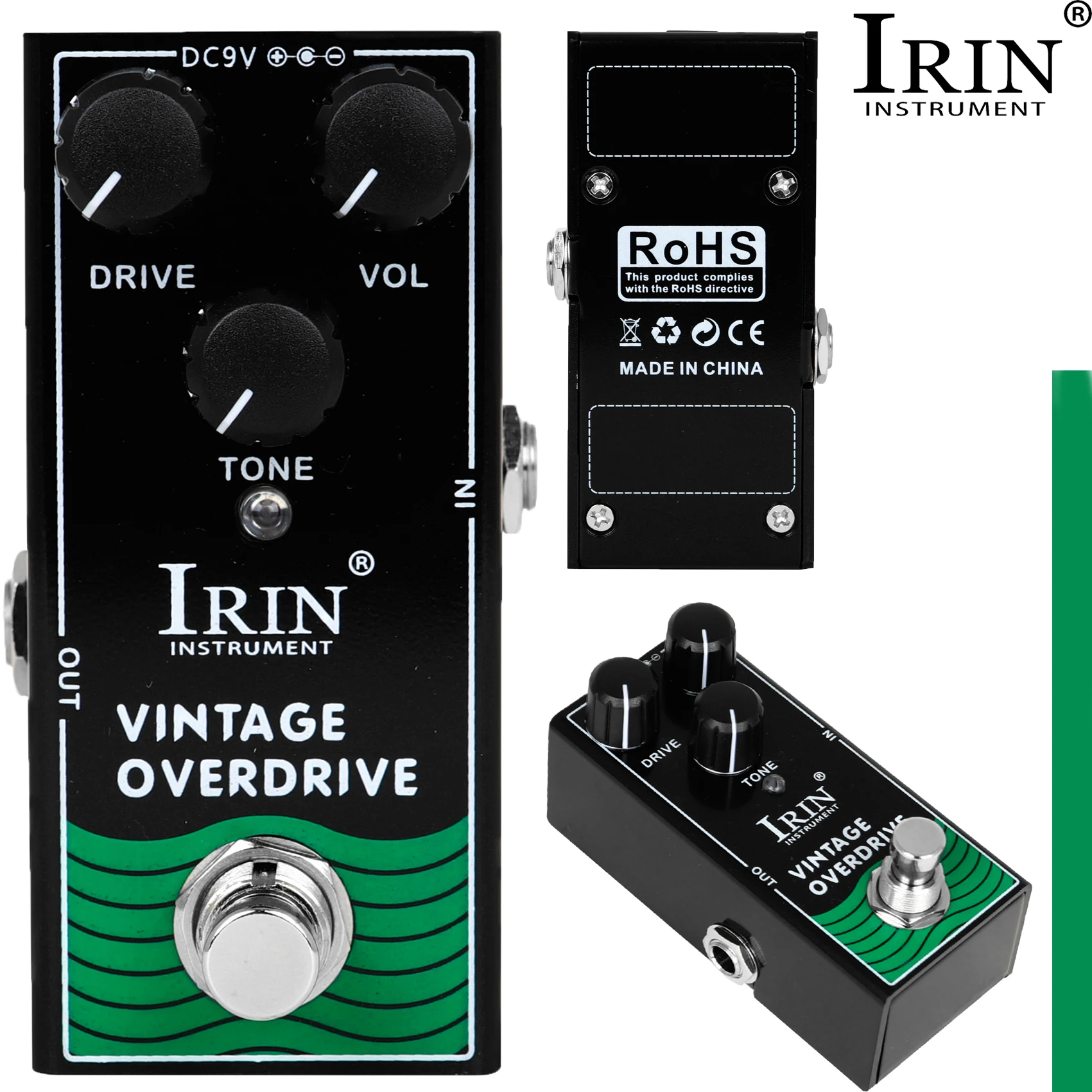 IRIN RF-01 Electric Guitar Effects Pedal VINTAGE OVERDRIVE Monoblock Effects True Bypass Designed Guitar Instruments Accessories