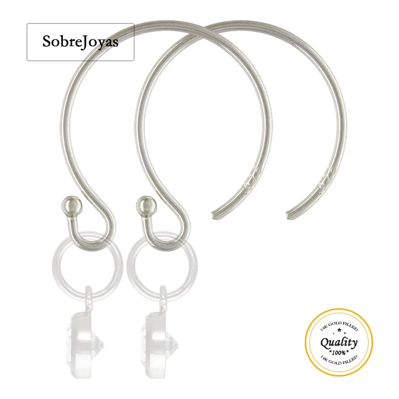 

925 Sterling Silver Circle Ball End Ear Wire 13MM Jewelry Making Earrings Accessories Clasps for DIY Ear Wire