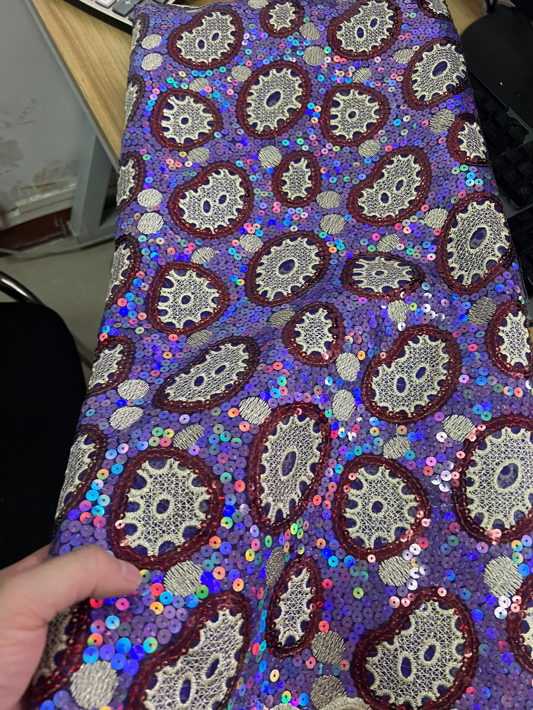 

African Nigerian Tulle Lace Fabric,Organza Embroidery,Guipure Party Gown,Brocade Jacquard Wedding Dress, High Quality,5Yard,2025