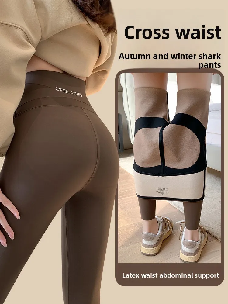 

High Waist Thin Fce Yoga Pants Women's ark Skin Pattern Autumn Winter Warm Tummy Control Sl Comfortable Fitn Tr...