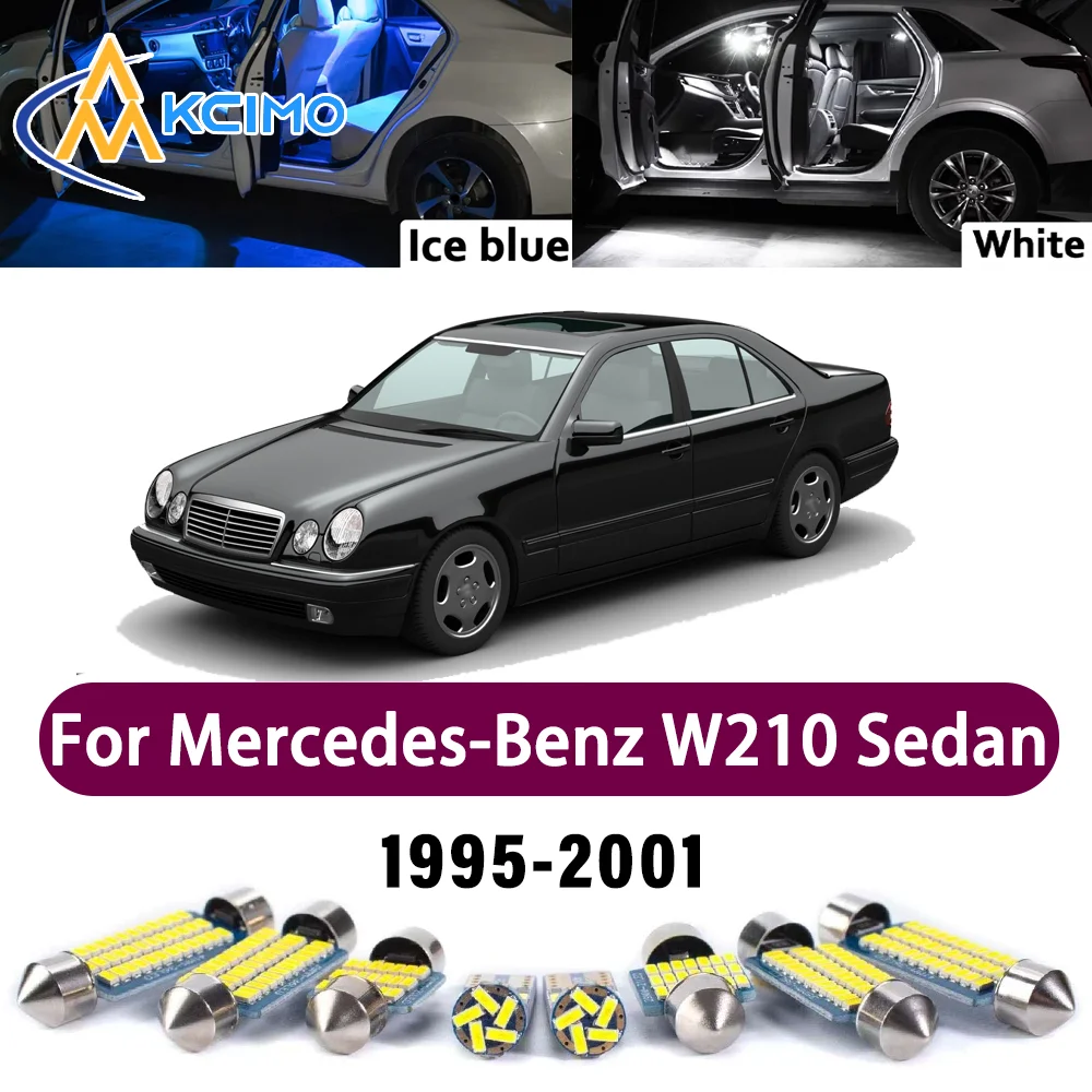 

Premium LED Interior Lighting Kit for Mercedes-Benz W210 Sedan 1995-2001 High-Quality Error-Free Dome Map Trunk Auto Lamps