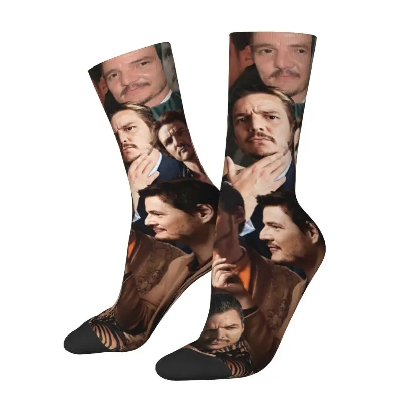 Chaussettes de collage photo Pedro Pascal pour hommes et femmes, chaussettes d'équipage extensibles, impression cool, été, automne, hiver