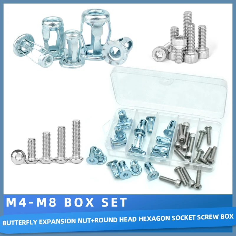 M4 M5 M6 M8 Jack Nuts Threaded Insert Petal Rivet Nuts Expansion Nutserts Hollow Wall Anchors for Polywood Pressboard Hardboard