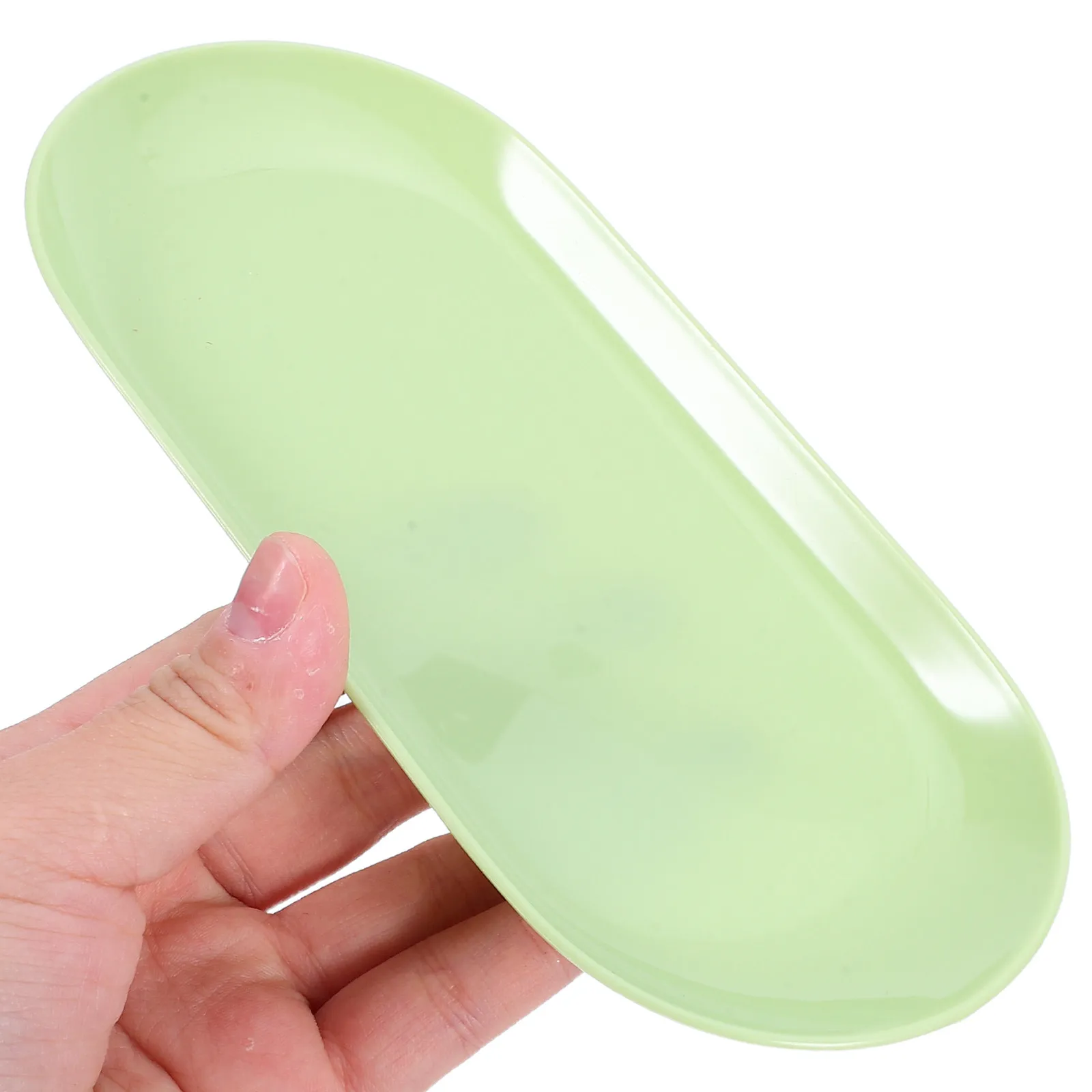 8Pcs Plastic Jewelry Tray Oval Decorative Trinket Dish Set Small Vanity Dresser Organizer Bathroom Storage Ring Earring Bracelet