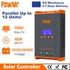 Powmr-ソーラー充電コントローラー,ソーラーレギュレーターパネル,並列アップ,鉛蓄電池リチウム電池用12ユニット,60a,12v,24v,36v,48v 1