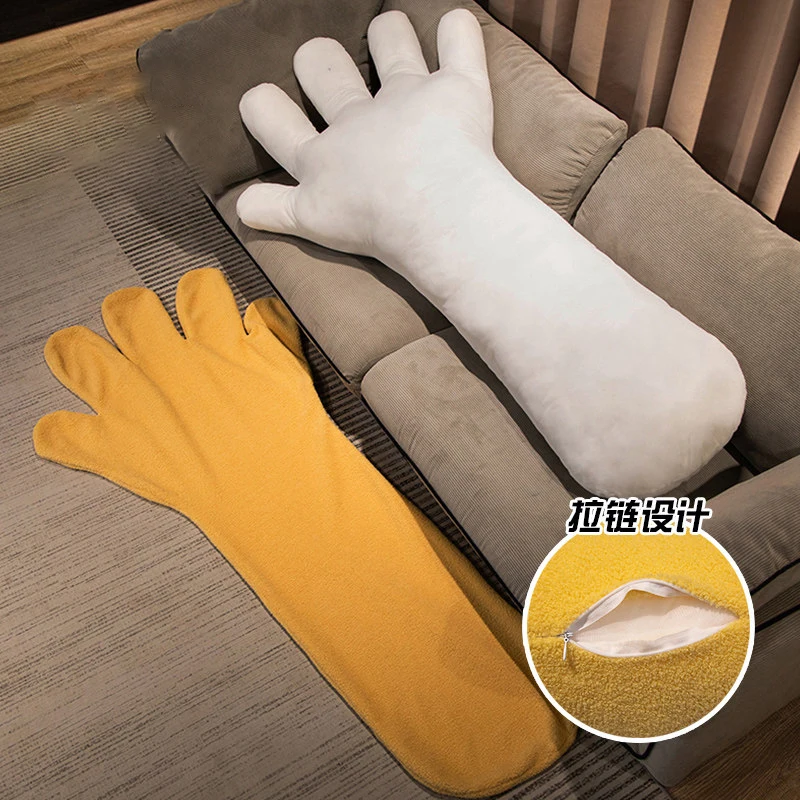 Creative Palm Shaped Long Pillow Plush Toy Stuffed Gesture Hands Appease Cushion Funny Room Bed Decor Kids Christmas Gift