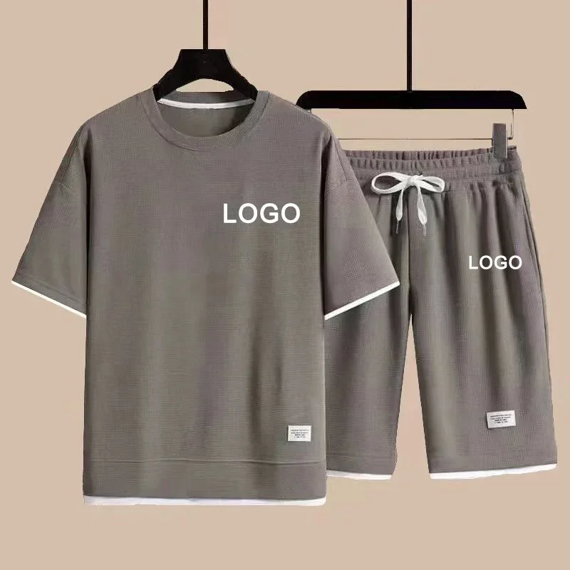 Customized Printed T-shirts Short Pants 2-Piece Suit Men Summer Fashion Short Sleeve Tracksuit Set Shorts Streetwear Tee Tops - Image 4