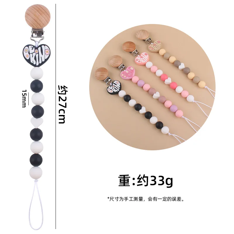 ABCPICK Bambino Del Fumetto Amore Massaggiagengive Creativo Del Bambino FAI DA TE Piccolo Amore Morso Del Silicone Catena Ciuccio Prevenire La Catena Manichino Pinze Regolabili