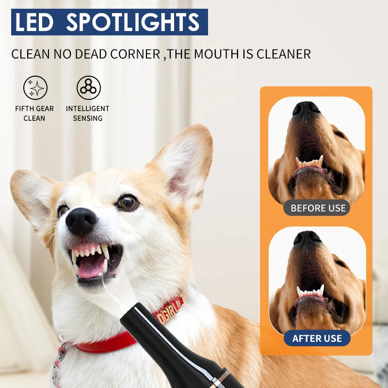 Pet Electric Dental Scaler Dog Ultrasonic Dental Scaler Portable Multi-functional Cleaning Cat Teeth Pet Teeth Cleaning Tool