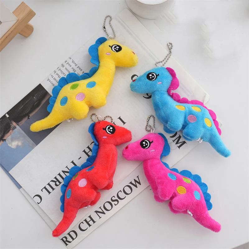 

19cm New Cartoon Creative Small Dinosaur Plush Toys Children Cute Animals Plush Keychain Pendant Kids Boys Bag Charm Gift