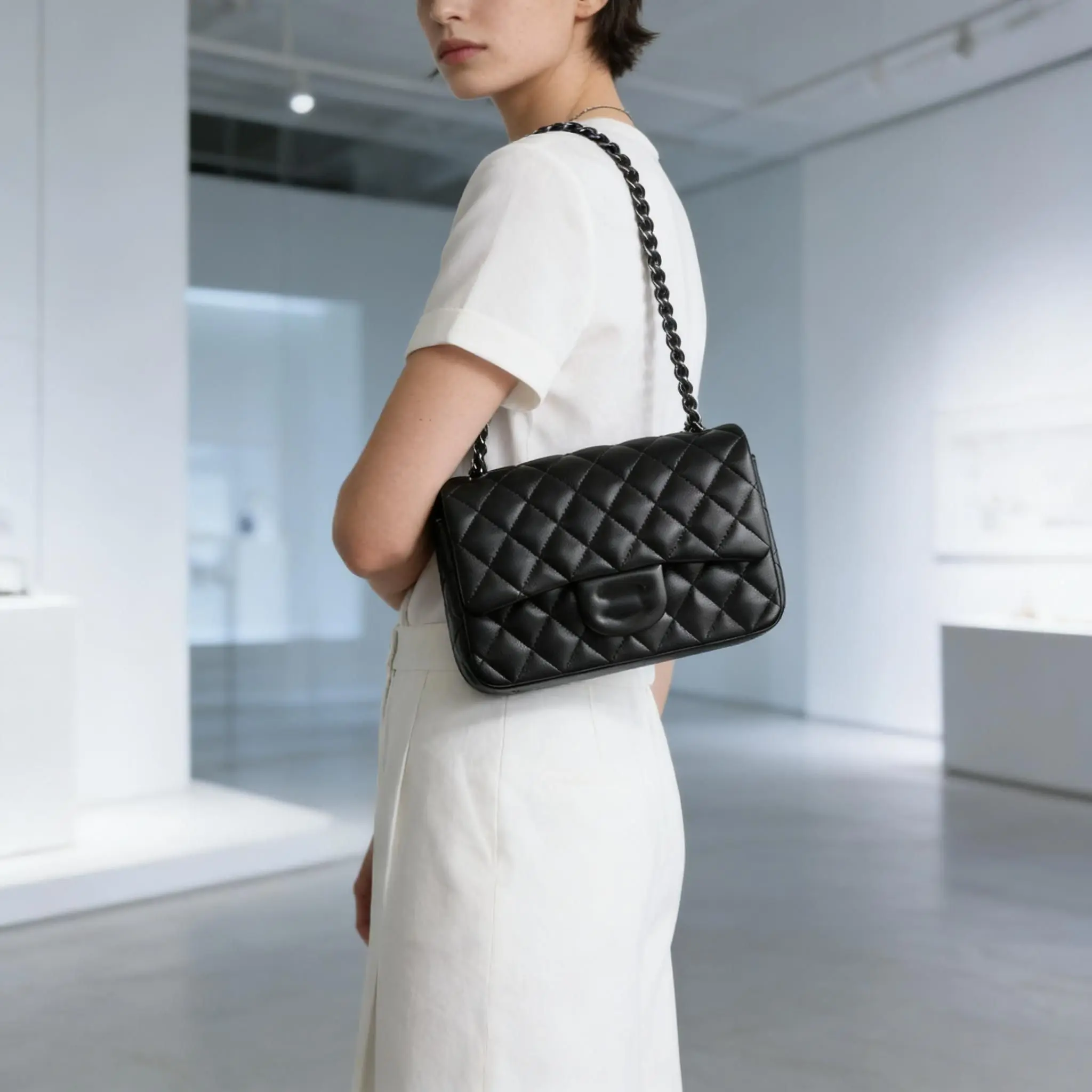 

Женская сумка из натуральной кожи с кожаной цепочкой, модная стеганая сумка, роскошная женская сумка через плечо и на пояс