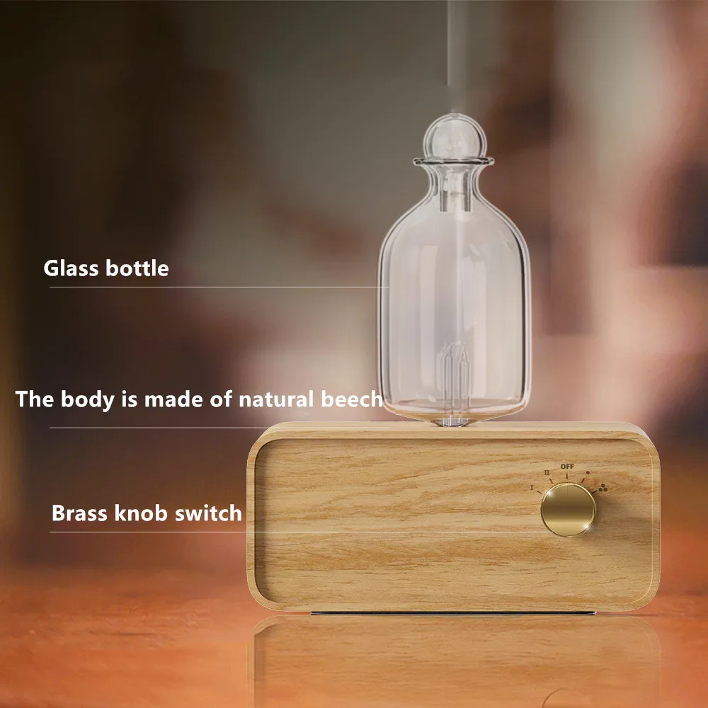 Waterless Aroma Essential Oil Diffuser rechargeable Wooden Aromatherapy Air Fragrance Electric Scent Diffuser Nebulizer For Home