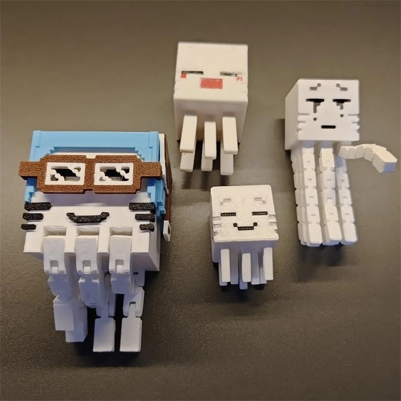 

Брелок Ghast Soul, шарнирная фигурка с 3D принтом для геймеров, детей и подростков, рюкзак, очаровательный милый жуткий рождественский подарок