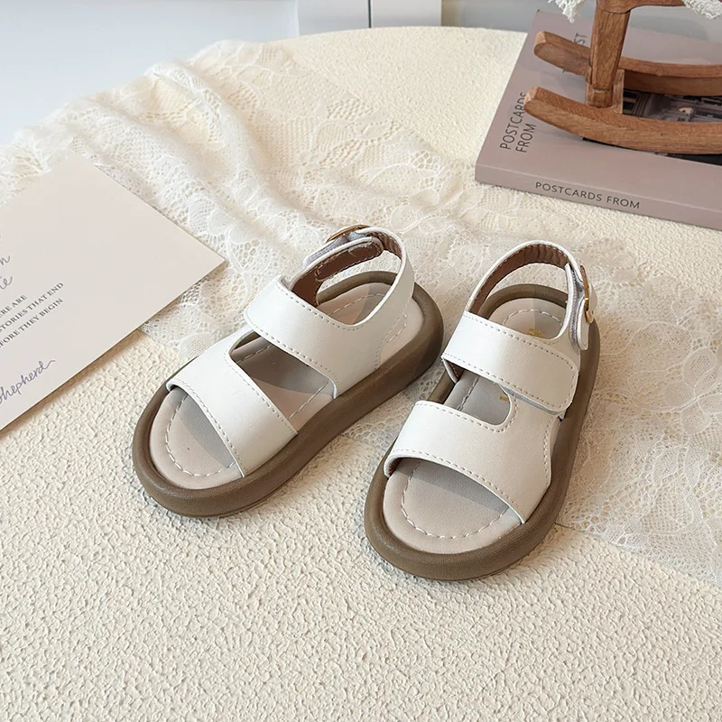 

2026 Children Casual Beach Shoes for Girls Boys Summer New Fashion Korean Style Soft Sole Anti-slippery Versatile Roman Sandals