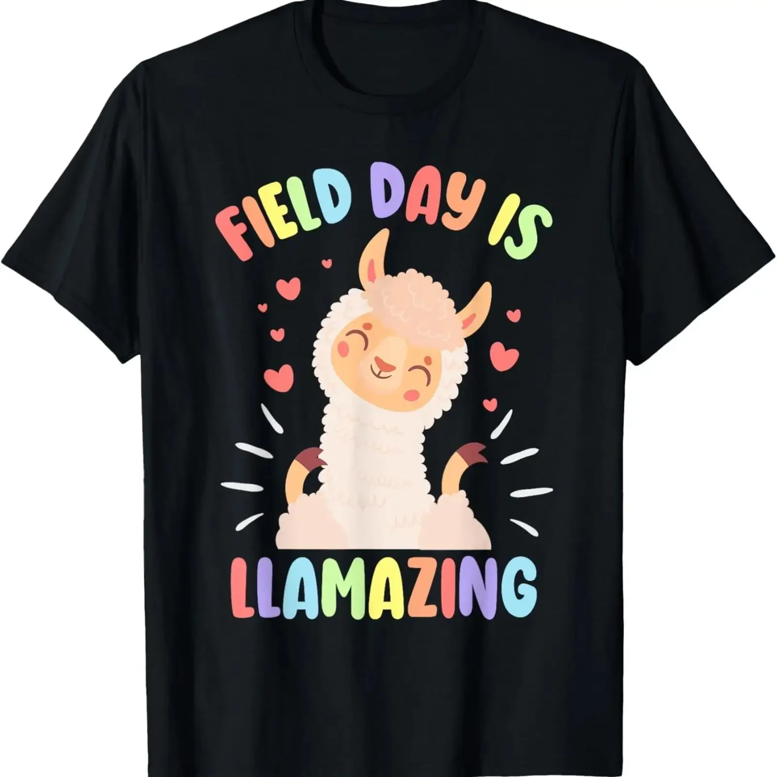 Field Day Llama Alpaca Cute Funny Fun Llamazing T Shirt vintage Washed Top For Everyday Wear graphic Comfortable homme fashion