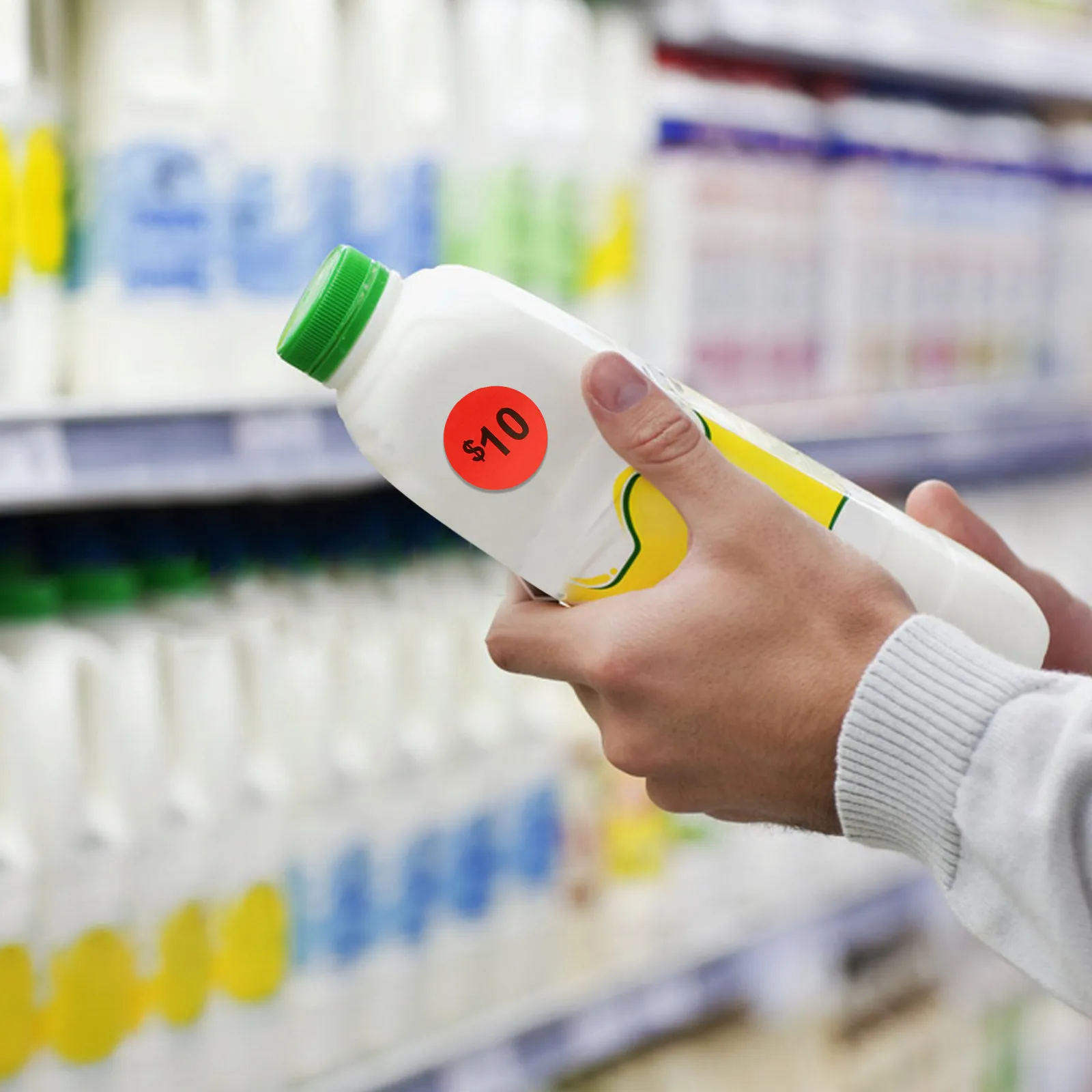 

10 листов ярких круглых ценников-наклеек, съемные самоклеящиеся этикетки для цен, для малого бизнеса, для выпечки, для продаж