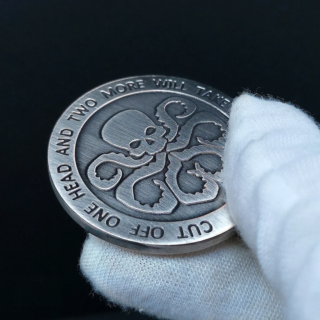 S.H.I.E.L.D. Agent Coin Hydra Commemorative Medal Avengers Silver Coin Collection