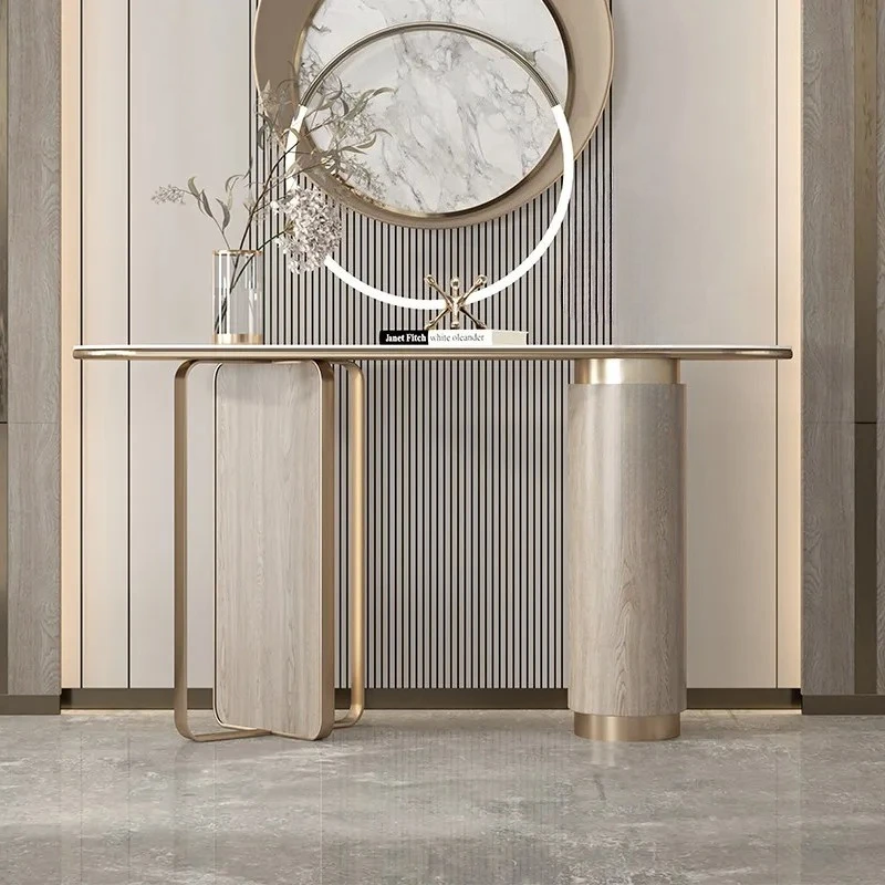 AA Minimalist living room entry rock slab aisle against the wall corridor strip case porch table