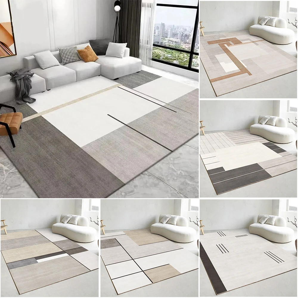 

1PC Simple Style Crystal Pile Carpet Living Room Bedroom Sofa Side Non-slip Warm Foot Mat Washable Rug Room Decorations 러그 Ковер