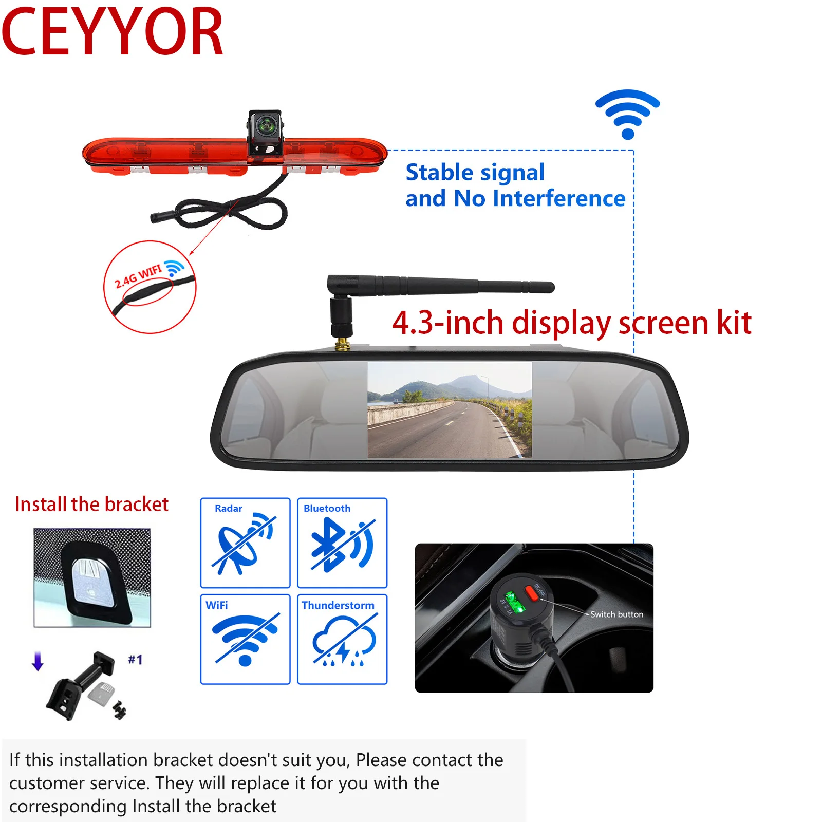 Wireless Brake Light Reversing Camera Rear View Reverse Backup for Peugeot Expert Citroen Jumpy Toyota ProAce Vauxhall Vivaro vm