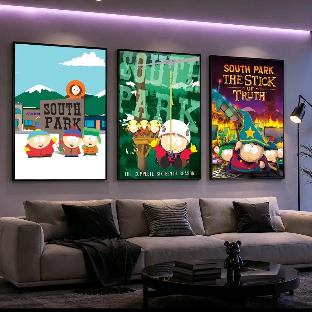 Cartoon South Park Poster Poster HD Printing Cyberpunk Style Wall Art Home Decor For Gaming Room Living Room Bedroom Gift Idea