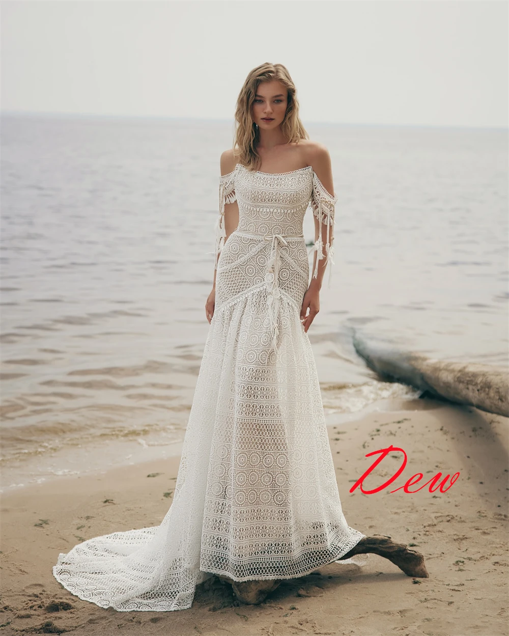 Customized Formal Sexy Temperament Dreamy Romantic Wedding Dress 	 White Lace Wedding Party  Trumpet Sleeveless  Dresses