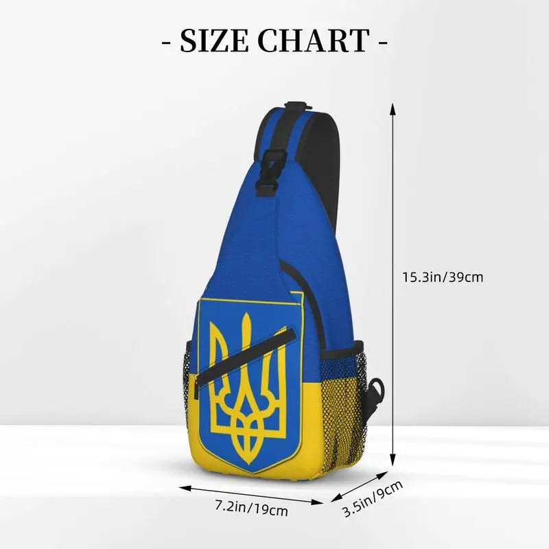 Flag Of Ukraine Sling Chest Bag Custom Ukrainian Patriotic Crossbody Shoulder Backpack for Men Travel Hiking Daypack