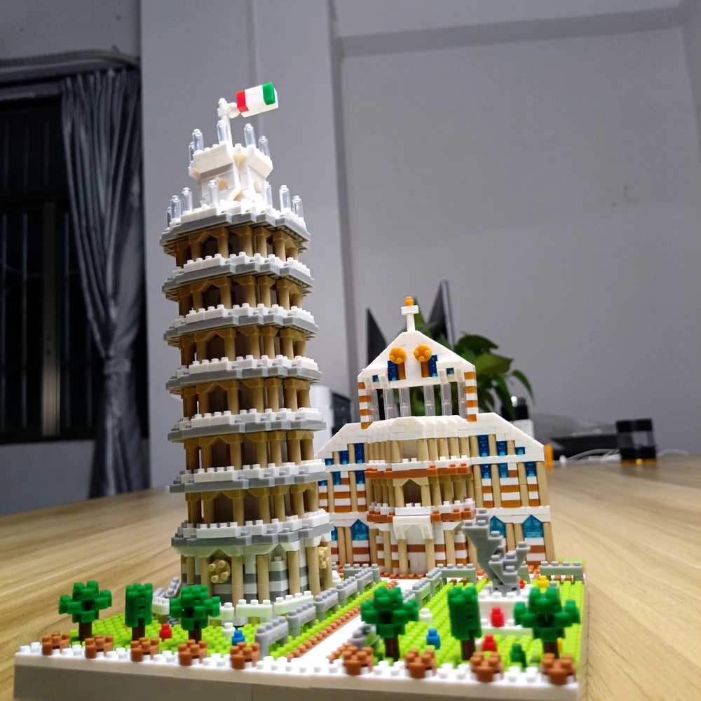 Set di blocchi da costruzione torre pendente di Pisa-modello di Mini mattoni educativi, regalo perfetto per l'architettura Aficionados e appassionati di storia