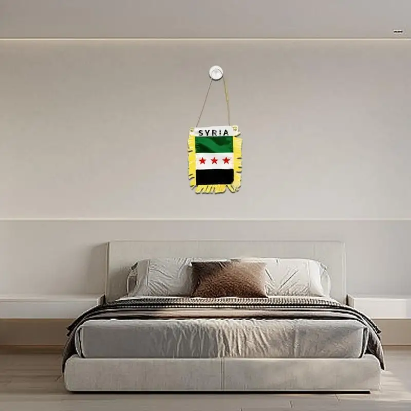 R1WA 8x12cm Siria mini bandiera sospesa Decors a doppia faccia tasselle stentieri siriani