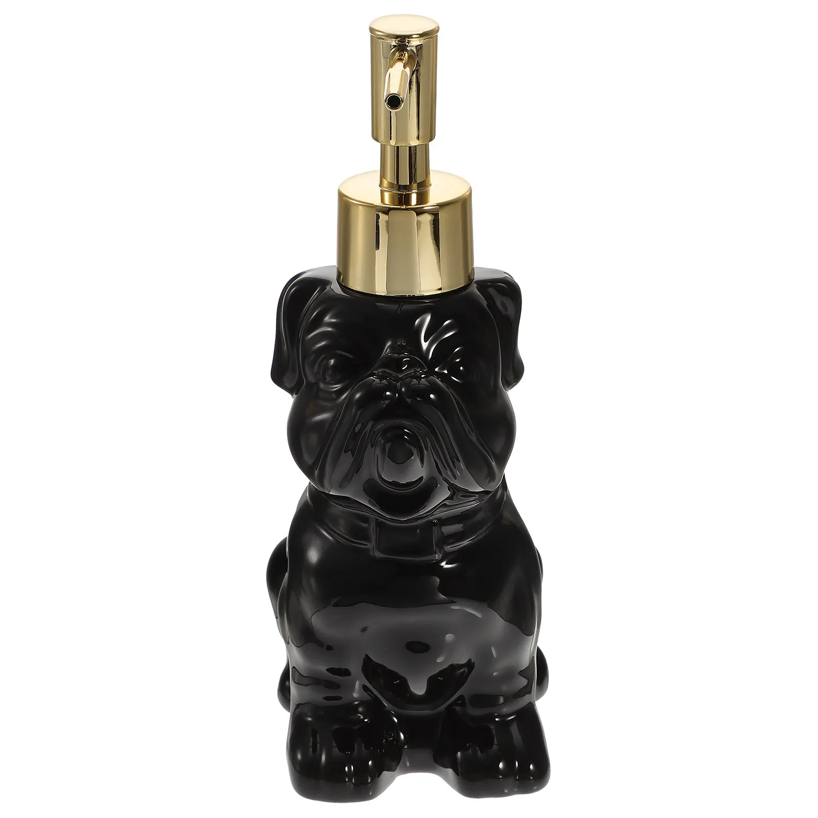 

Ceramic Dog Soap Dispenser Refillable Pump Bottle Bathroom Lotion Container Cute Animal Style Leak Proof Modern Design