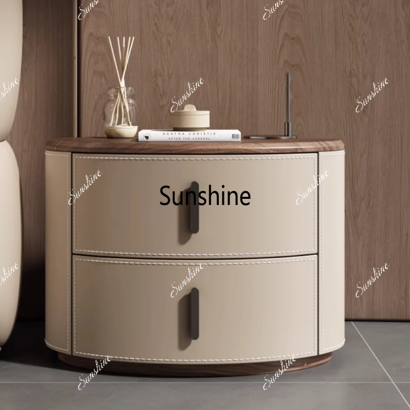 

Italian Modern Style Bedside Table Simple Aesthetic Design Elegant Nightstands Storage Drawers Mesita De Noche Bedroom Furniture