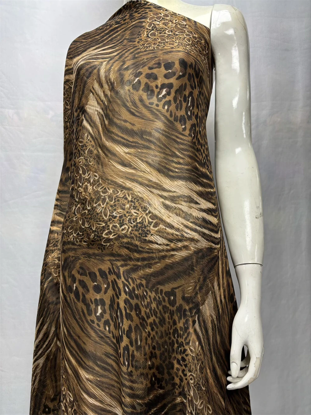 

African Nigerian Lace Silk Chiffon Soft Elegent African Fabrics Real Silk Tulle Scarf 5 Yards