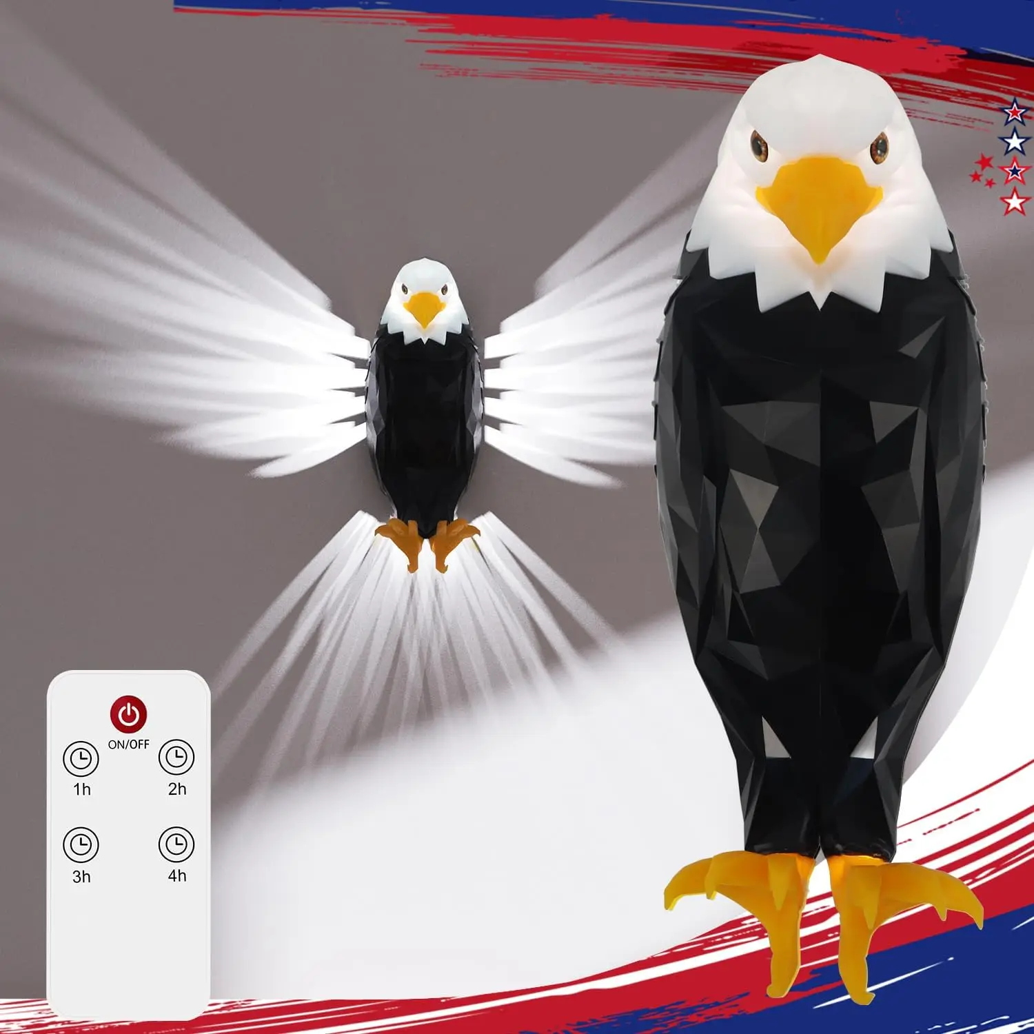 3D Bald Eagle Wall Light Modern Creative Atmosphere Lamp Light Animal Projection Lighting Party Halloween Christmas Decoration