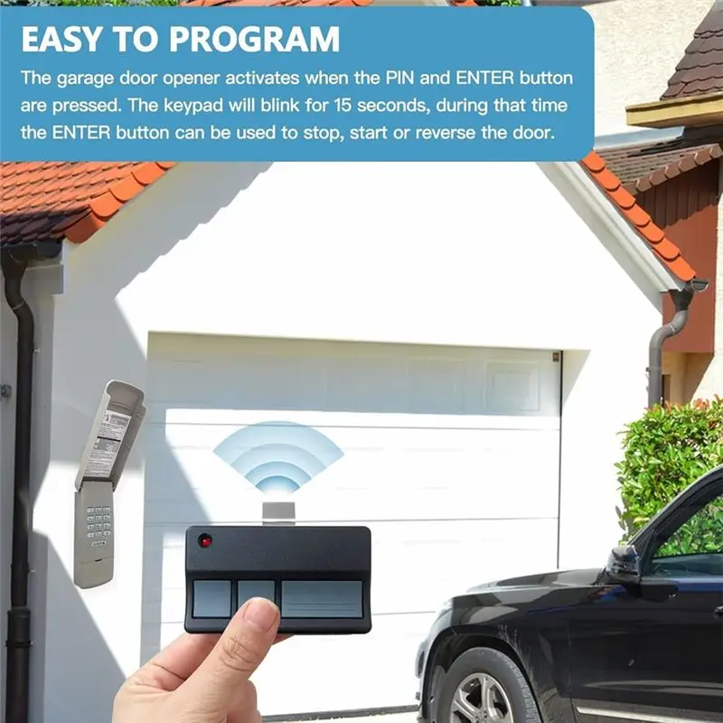 Y22A-Learn Button Dip Switch Compatible Garage Door Opener Keypad Universal Keyless Entry Remote