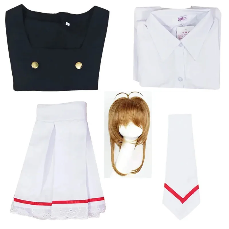Аниме Card Captor Sakura Косплей Костюм Cos Kinomoto Tomoyo Daidoji Школьная форма Хэллоуин Карнавальная вечеринка Необычные платья