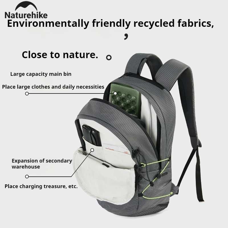 Naturehike 20L حقيبة الظهر خفيفة للرجال والنساء المشي لمسافات طويلة في الهواء الطلق حقيبة كتف تنفس الرياضة الصالة الرياضية السفر حقيبة التسلق المحمولة
