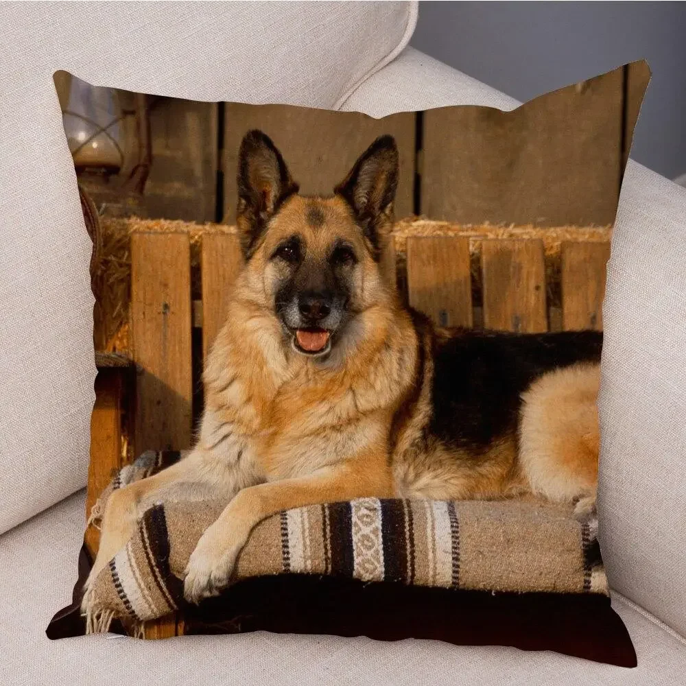 Pet Animal German Shepherd Dog Pillow Case Covers Cushion Cover for Sofa Home Decor Pillowcase