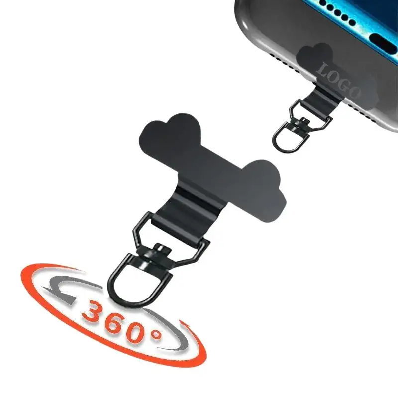 Upgrated 360 Rotatable Stainless Steel Phone Tether Tab Mini Portable Cellphone Lanyard Patch Metal Gasket Hanging Cord Clips
