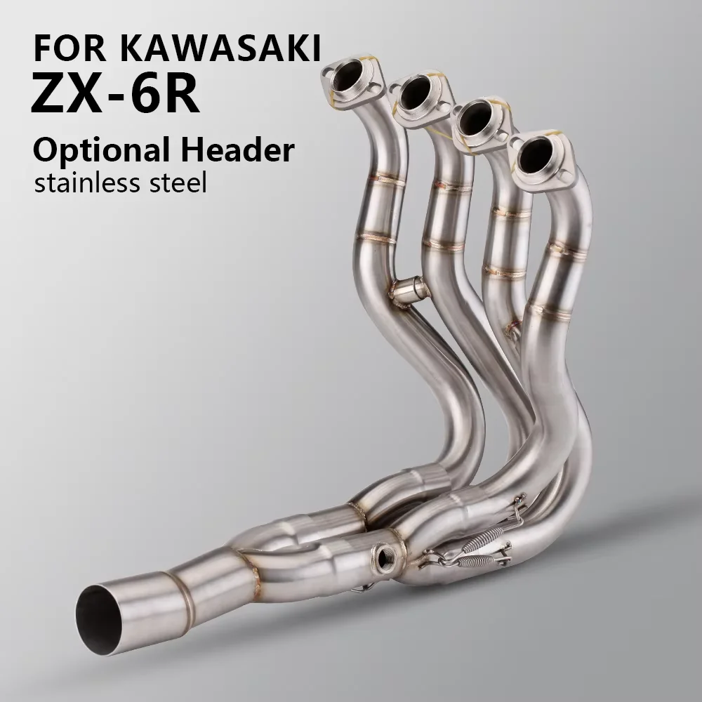 

Slip-on For KAWASAKI ZX6R ZX-6R Motorcycle Exhaust System Escape Moto Header Stainless Steel Front Link Pipe Muffler