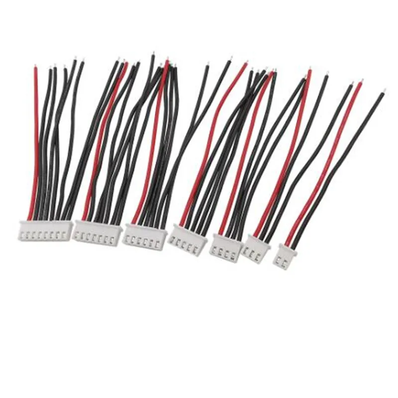 100Pcs 200mm JST XH 1S 2S 3S 4S 5S 6S 7S Connector Balance Wire Extension Charged Cable Plug Lead Cord 22AWG for RC Lipo Battery