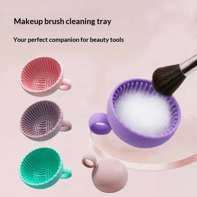 1Pcs Premium Silicone Scrubber & Non-slip Bowl Quick Clean Makeup Brush Cleaning Bowl Effortless Deep Cleaning For All Facial