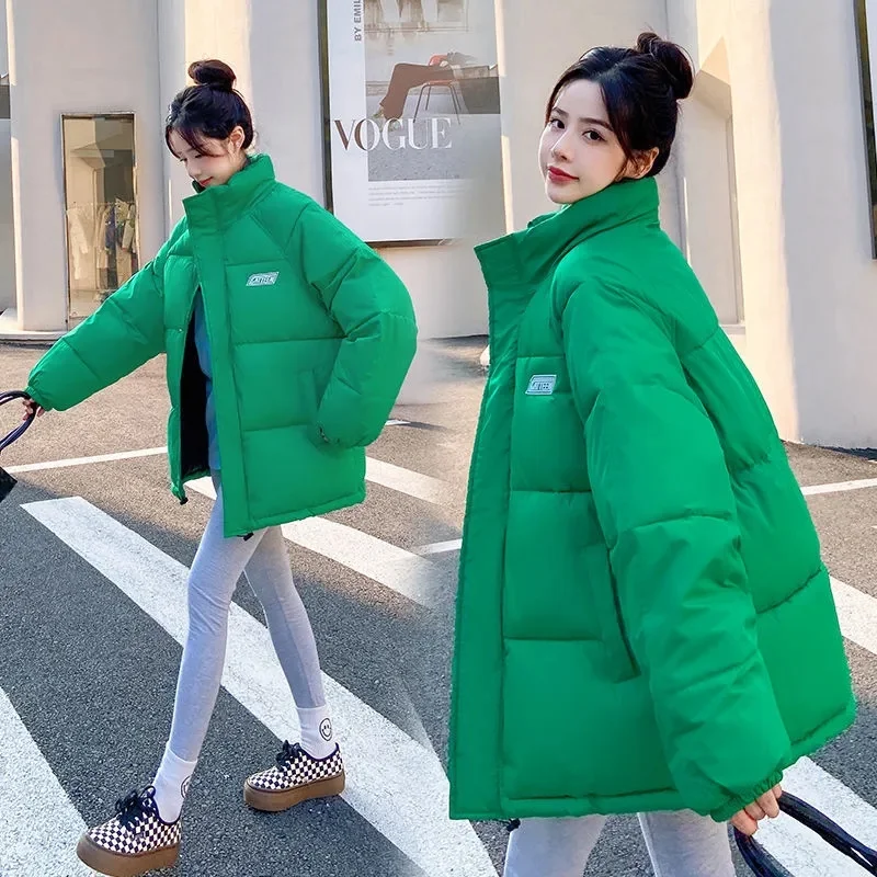 Novo inverno para baixo roupas de algodão casal acolchoado roupas de algodão estudante pão roupas klein azul solto quente jaqueta feminina