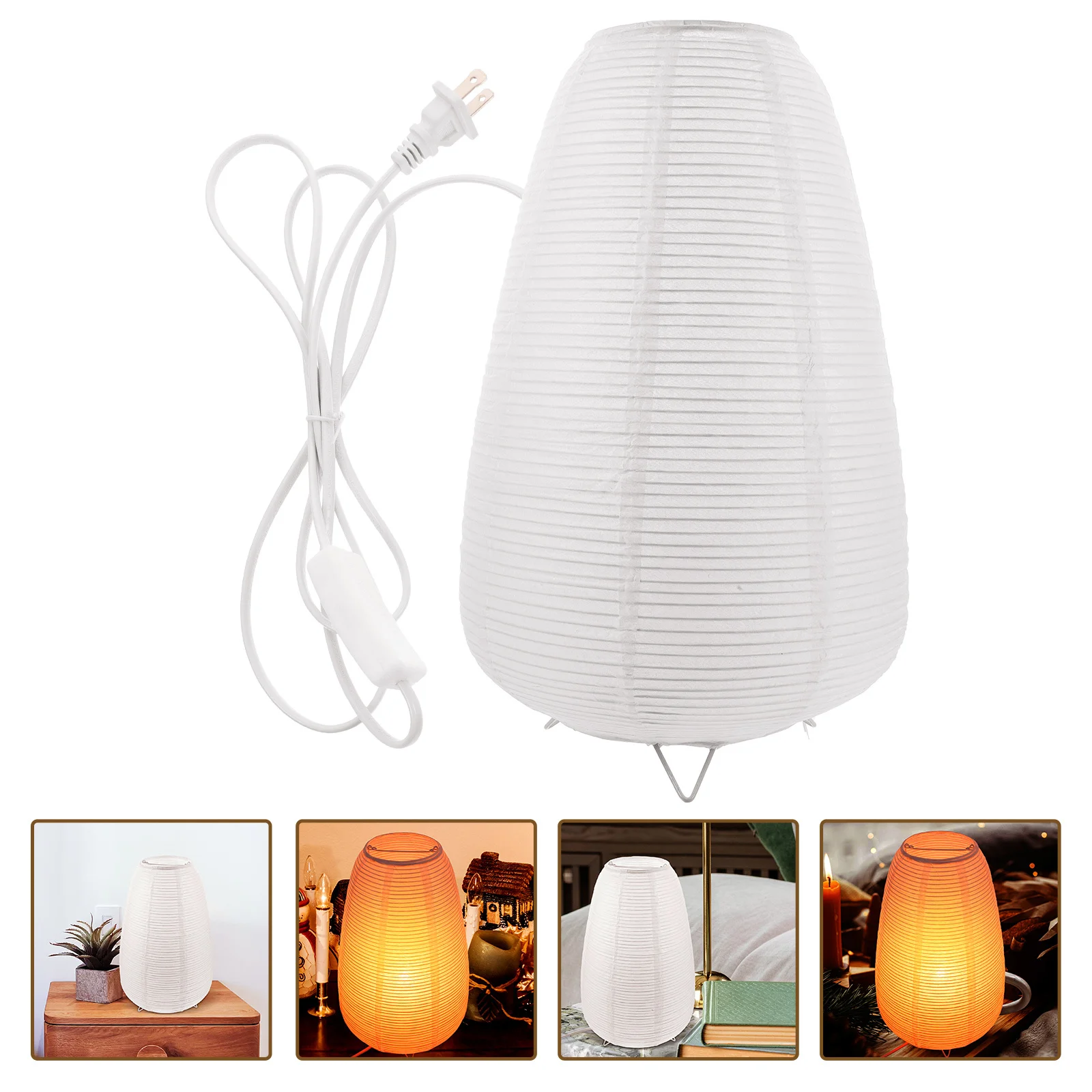 

Paper Lantern Bedside Lamp Soft Light Compact Design for Bedroom Kids Room Nightstand Reading Study Working Eu Plug