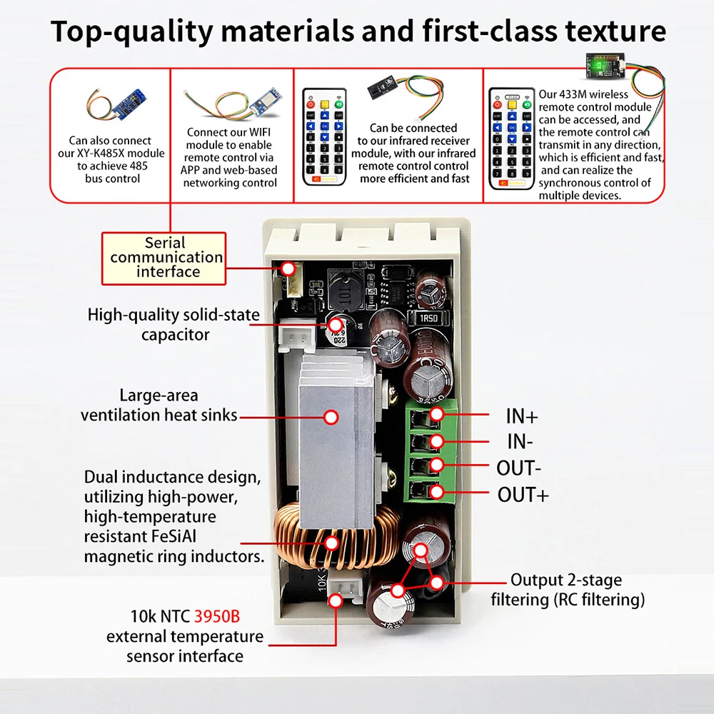 XY6506X/XY6509X CNC Einstellbarer DC-Spannungsregler Netzteil Konstantspannungs-Strom-Wartungs-Buck-Modul – Detail 10