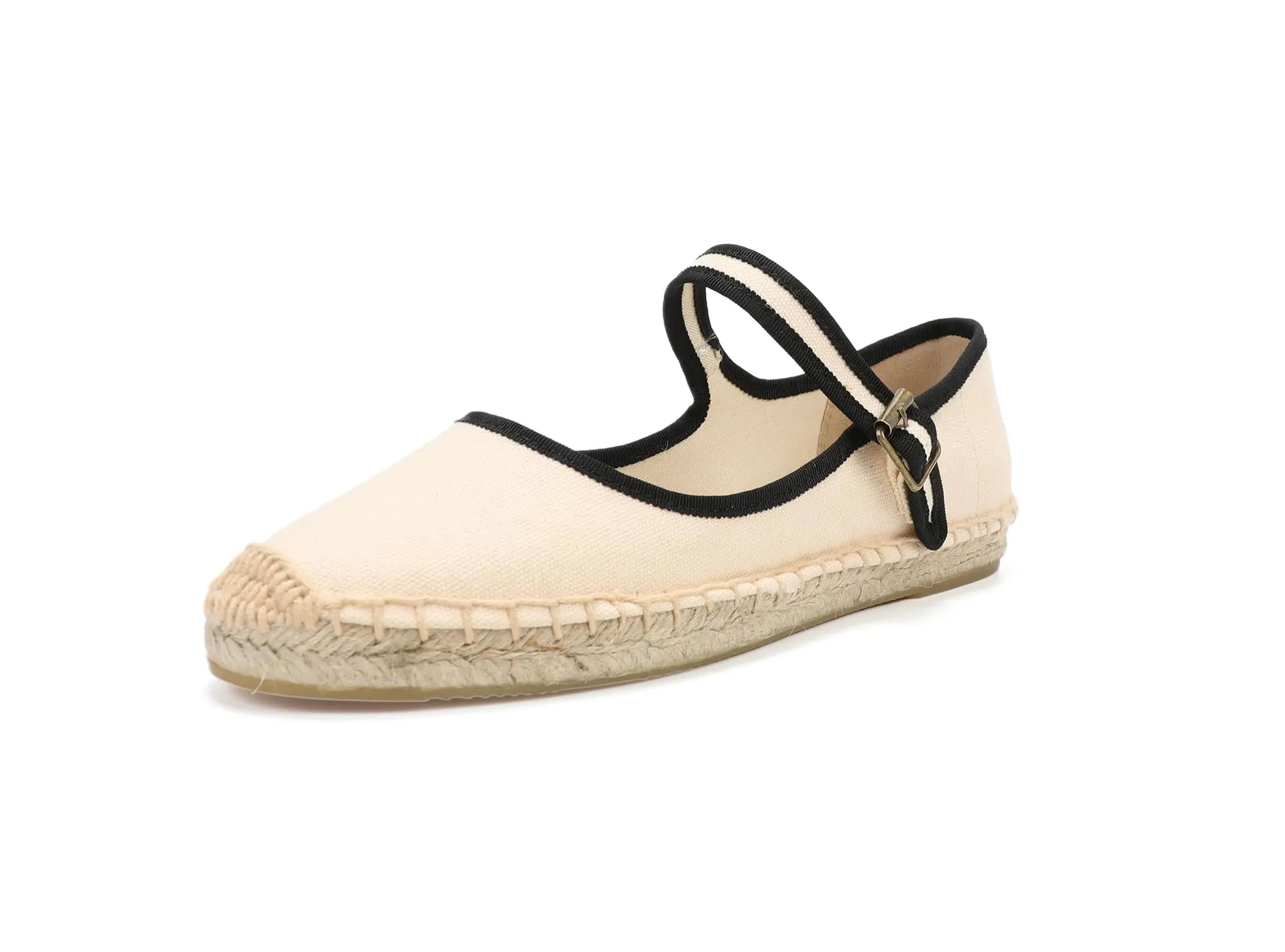 Stylish Mary Jane Espadrilles Women's Flat Shoes with Breathable Canvas Upper Ladies Loafers