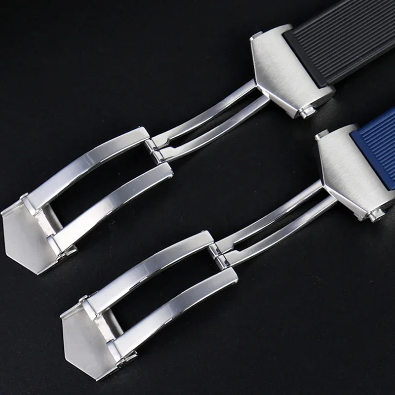 Novo estilo de borracha pulseira de relógio de silicone para tag heuer carrera aquaracer série relógio preto azul pulseira adequada 22mm