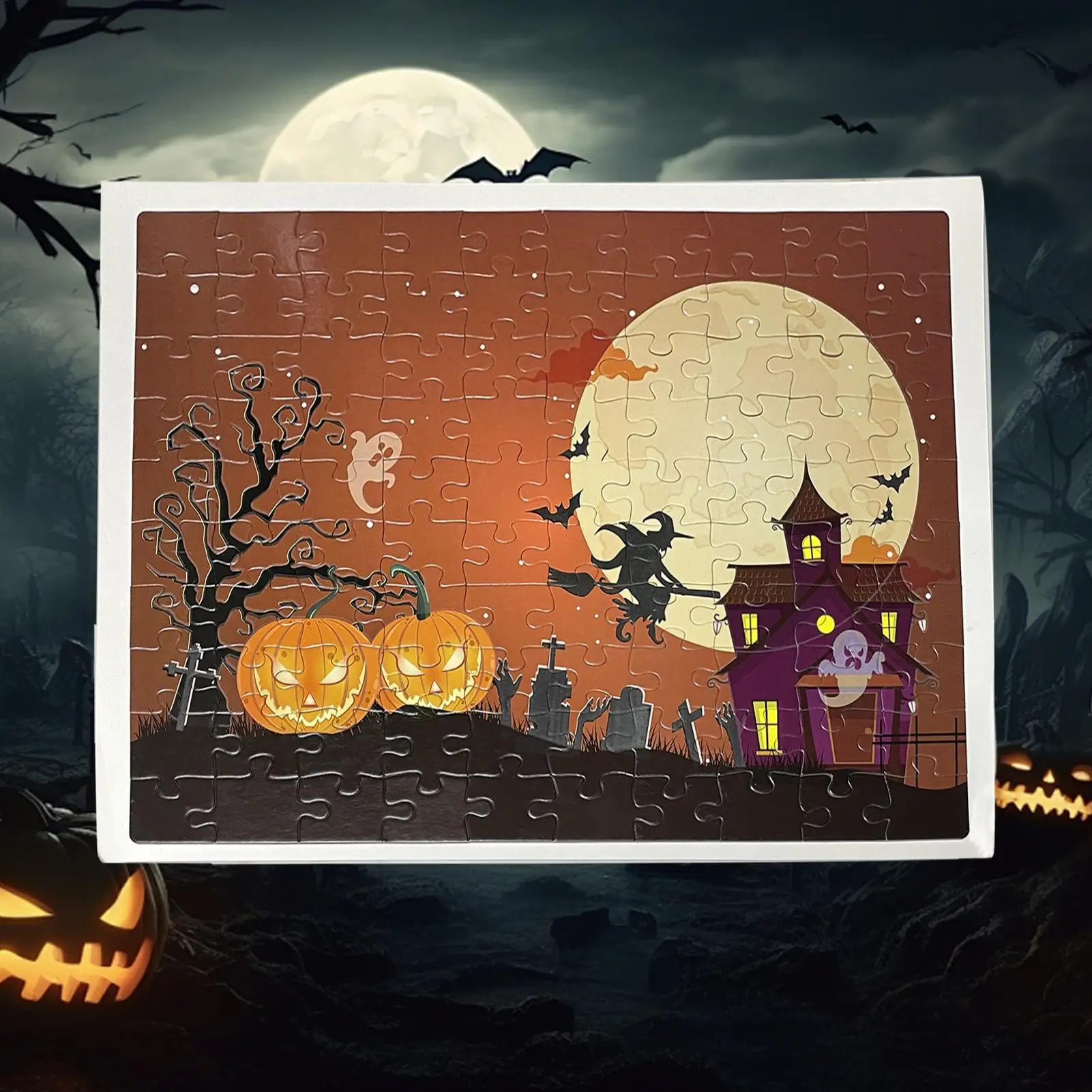 ألغاز الهالوين، ألغاز تحت عنوان العطلة، 100 قطعة ألعاب تعليمية تعليمية، زينة حفلات قابلة للجمع لعيد الميلاد وعيد الميلاد #4