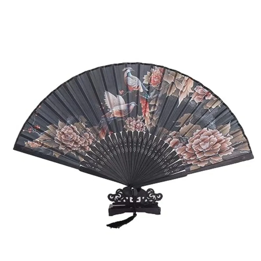 

Hand Held Folding Fans 9.85" 25cm - Suitable for Stage Performances, Wedding Decorations, Tea Parties, Birthday Gifts