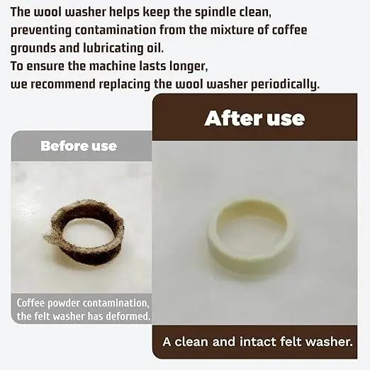 Felt Washer Replacement Compatible with Breville Espresso Machine Grinder – BES870 BES878 BES880 BCG820 BES980 – Wool Ring